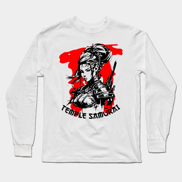 Japanese Temple Samurai Japan Long Sleeve T-Shirt by Supertrooper